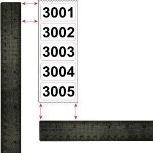 Consecutively Numbered Labels Self Adhesive Durable Vinyl- Measure: 2" X 1" by K...