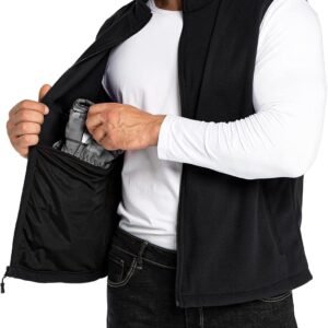 33,000ft Men's Fleece Vest, Lightweight Warm Zip Up Polar Vests Outerwear with Z...