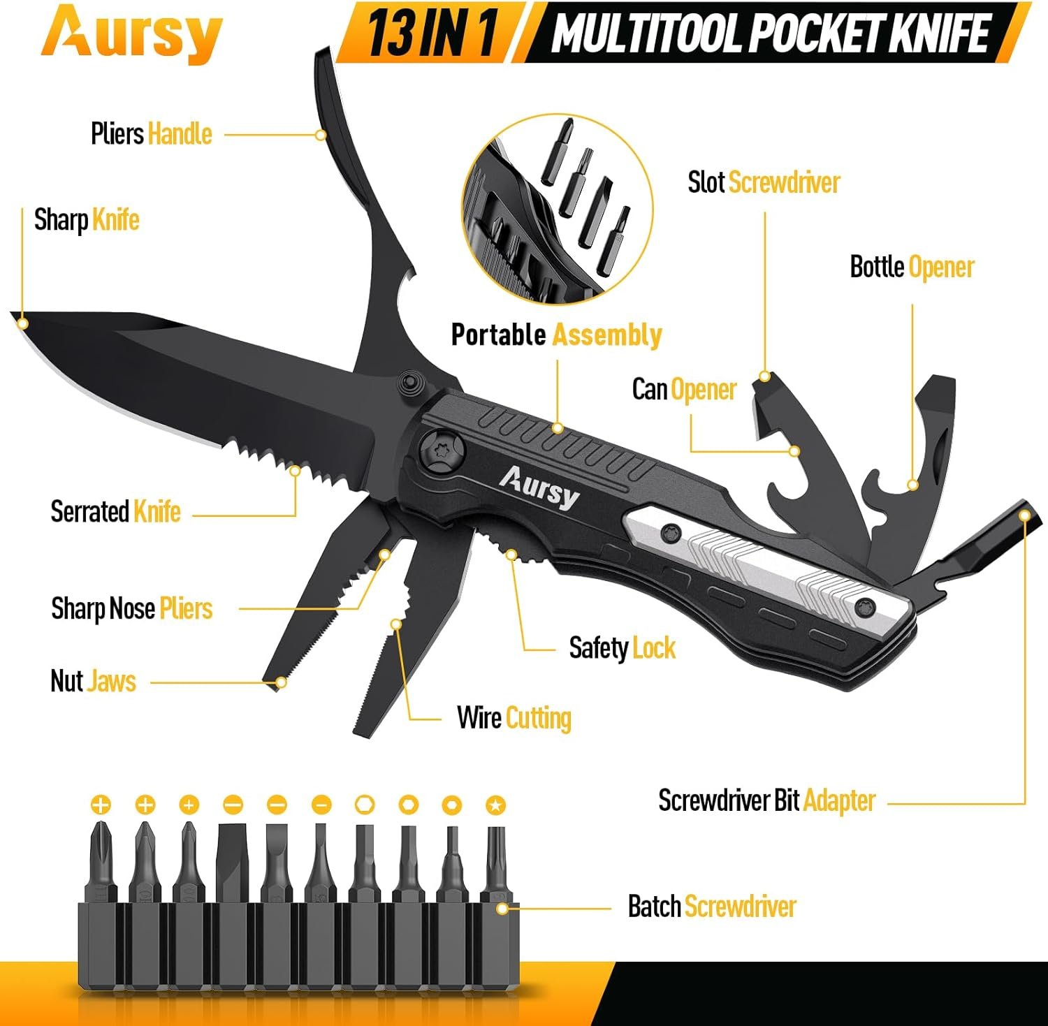 Gifts for Men, Multitool Pocket Knife, Stocking Stuffers for Men, Christmas for ...