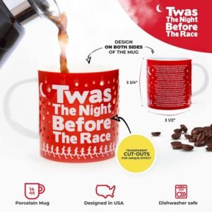 Gone For a Run Twas The Night Before The Race | Running Porcelain Mug (Transpare...