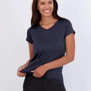 Real Essentials 5 Pack: Women's Short Sleeve V-Neck Activewear T-Shirt Dry-Fit W...