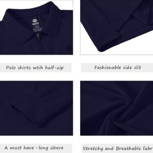 JINSHI Women's Golf Polo Shirt Long Sleeves Zip Up Sport Active Shirts Quick Dry...