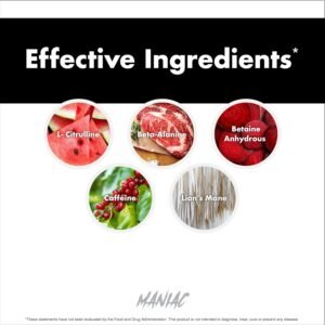 Anabolic Warfare Black Series Maniac, Pre-Workout Powder, Supports Nitric Oxide,...