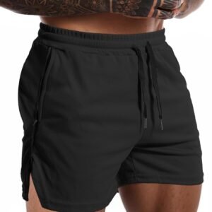 Aolesy Mens Workout Shorts with Zip Pocket 5" Lightweight Gym Running Shorts Lin...