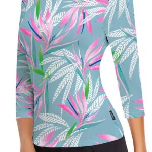 Soneven Womens 3/4 Sleeve Golf Shirts Moisture Wicking Long Sleeve Golf Polo Shi...
