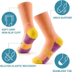 Gonii Women Socks Hiking Running Thick Cushion Athletic Crew Socks 5-Pair