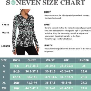 Soneven Long Sleeve Golf Polo Shirts for Women Stand Up Collar Tops Athletic Hal...