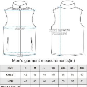 33,000ft Men's Fleece Vest, Lightweight Warm Zip Up Polar Vests Outerwear with Z...