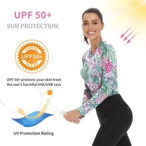 Soneven Womens Long Sleeve Golf Shirts Moisture Wicking V Neck Golf Polo Shirts ...