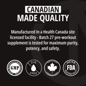 Batch 27 Pre Workout Powder - 8g Citrulline, 3.5g Beta Alanine, 2.5g Betaine, 32...