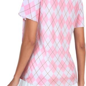 Tanst Sky Women's Golf Polo Shirts Zip Short Sleeve Collared Asymmetrical Hem To...