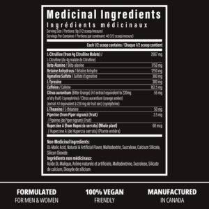 Batch 27 Pre Workout Powder - 8g Citrulline, 3.5g Beta Alanine, 2.5g Betaine, 32...