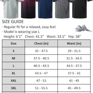 5 Pack Men’s Active Quick Dry Crew Neck T Shirts | Athletic Running Gym Workout ...