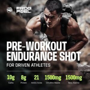 Frog Fuel Ultra Pre Workout Shot & Energy Gel with 1500mg Beta Alanine, Electrol...