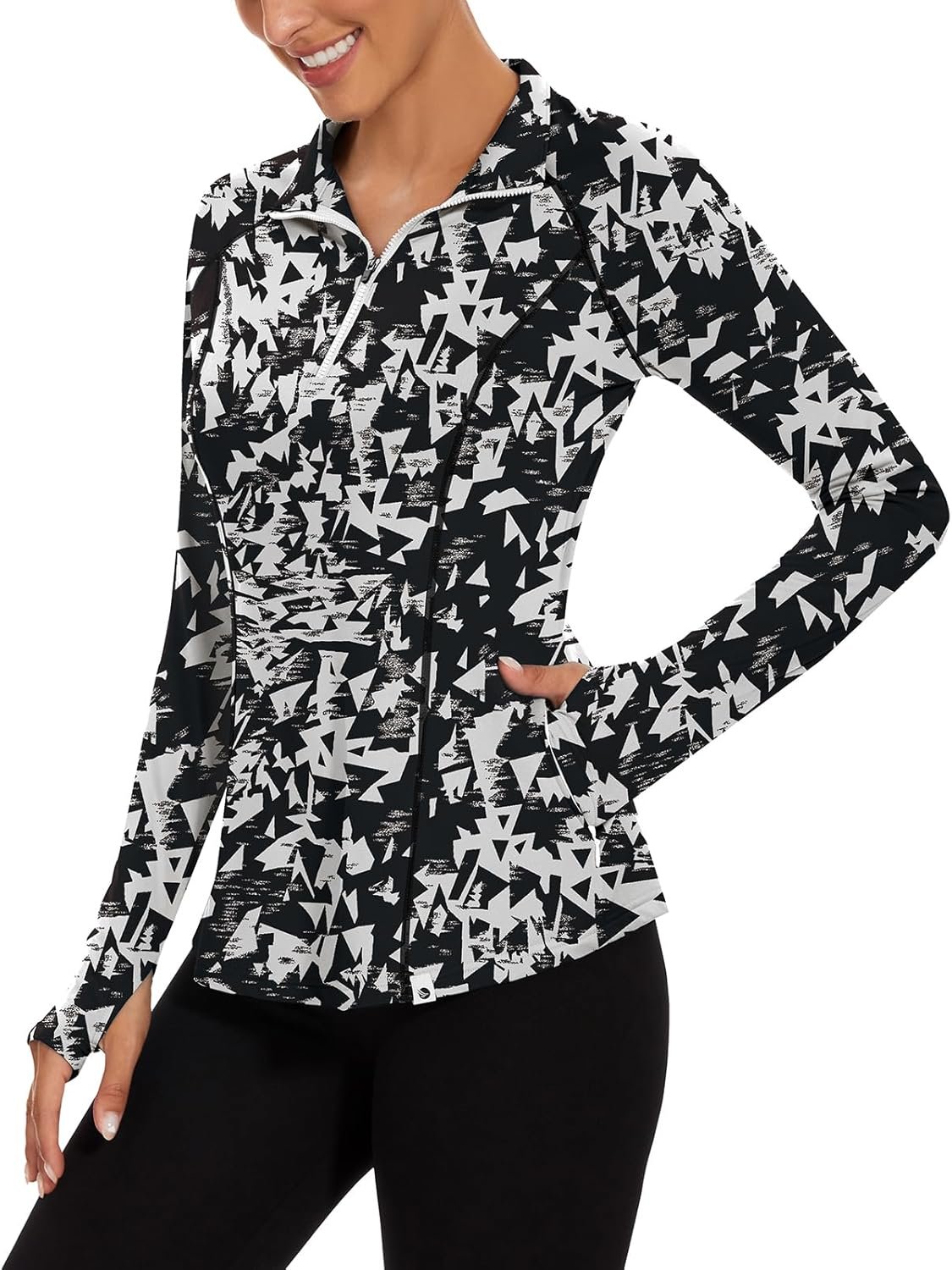 Soneven Long Sleeve Golf Polo Shirts for Women Stand Up Collar Tops Athletic Hal...