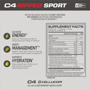 Cellucor C4 Ripped Sport Pre Workout Powder Fruit Punch - NSF Certified for Spor...