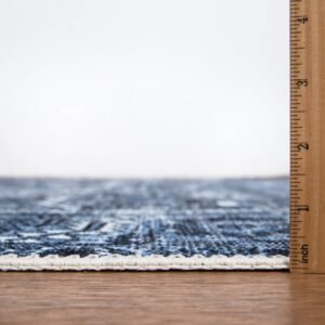 Bloom Rugs Washable Non-Slip 10 ft Runner - Blue Traditional Runner for Entryway...