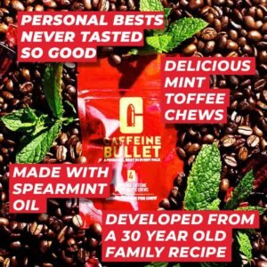 Caffeine Bullet 40 Mint Caffeine Gummies for Adults = 4000mg Caffeine Kick, Fast...
