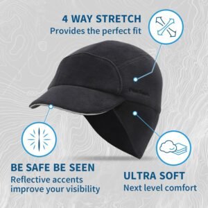 TrailHeads Fleece Ponytail Hat for Women – Trailblazer Reflective Winter Hat wit...
