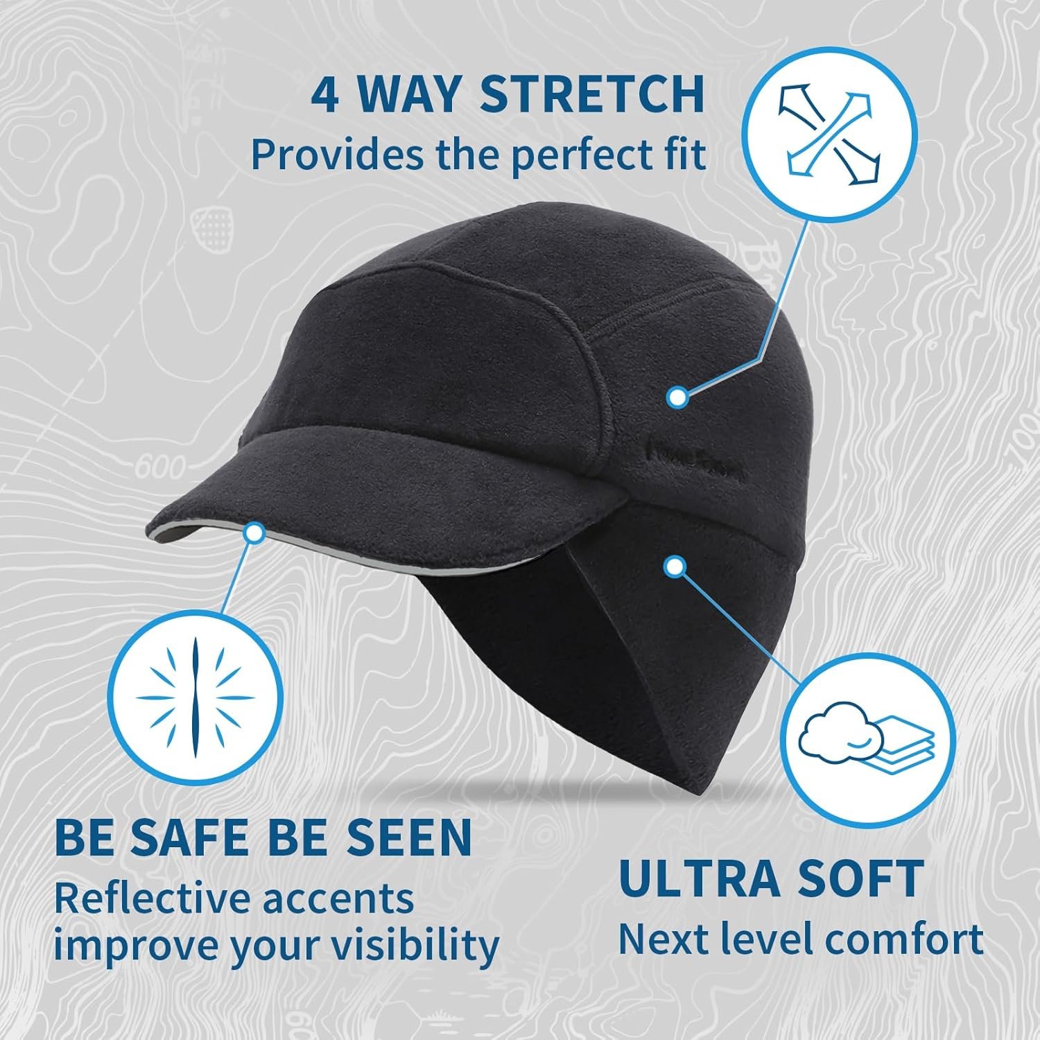 TrailHeads Fleece Ponytail Hat for Women – Trailblazer Reflective Winter Hat wit...