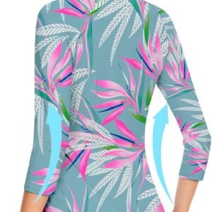 Soneven Womens 3/4 Sleeve Golf Shirts Moisture Wicking Long Sleeve Golf Polo Shi...