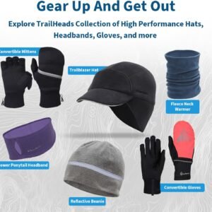 TrailHeads Fleece Ponytail Hat for Women – Trailblazer Reflective Winter Hat wit...
