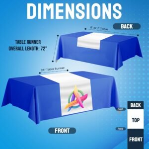 Ships Next Day, Made in USA - Custom Table Runner with Business Logo - Events, P...