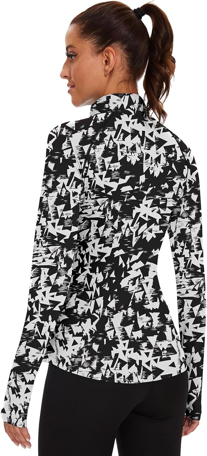 Soneven Long Sleeve Golf Polo Shirts for Women Stand Up Collar Tops Athletic Hal...