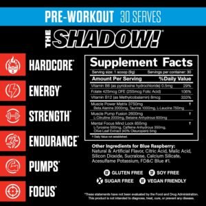JNX SPORTS The Shadow! 350mg of Caffeine Hard Core Preworkout -Electric Energy, ...