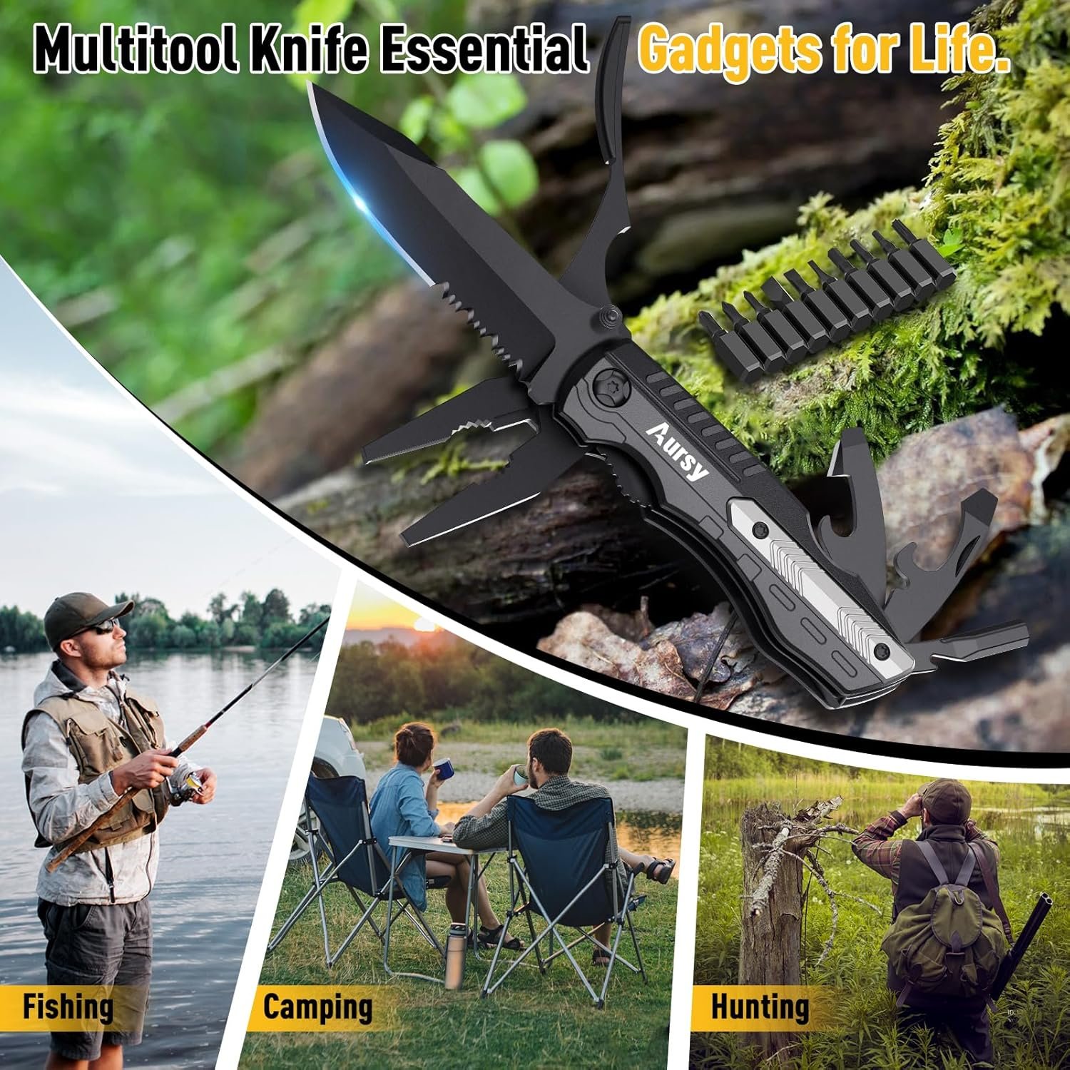 Gifts for Men, Multitool Pocket Knife, Stocking Stuffers for Men, Christmas for ...