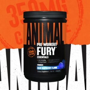 Animal Fury Pre Workout Powder - Energy and Focus Supplement with 5g BCAA, 350mg...