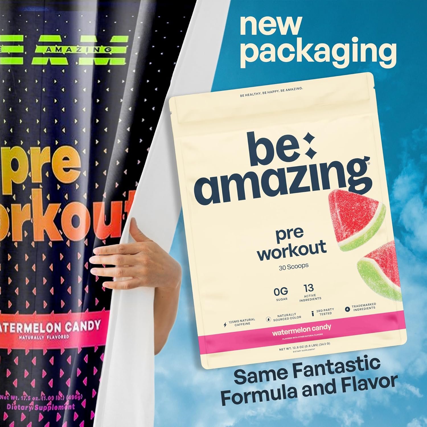 BEAM Pre-Workout Powder | Vegan Energy Booster Powdered Drink with All-Natural C...