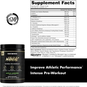 Anabolic Warfare Black Series Maniac, Pre-Workout Powder, Supports Nitric Oxide,...