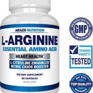 Arazo Nutrition Premium L Arginine - 1340mg Nitric Oxide Booster with L-Citrulli...