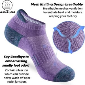 ATBITER Ankle Socks Women's Running Athletic No Show Short Socks Cushioned 6-Pai...