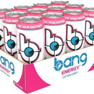 Bang Energy Cotton Candy, Sugar-Free Energy Drink, 16-Ounce (Pack of 12)