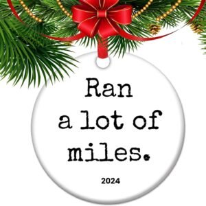 Ran A Lot of Miles Christmas Ornament 2024, Cross Country Gift, Running Gifts, M...