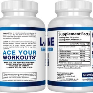 Arazo Nutrition Premium L Arginine - 1340mg Nitric Oxide Booster with L-Citrulli...