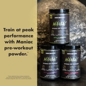Anabolic Warfare Black Series Maniac, Pre-Workout Powder, Supports Nitric Oxide,...