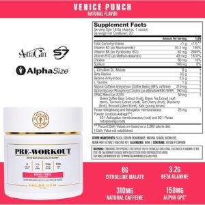 Gold's Gym Nutrition Pre-Workout Powder | Soy-Free, Keto, Vegan Premium Flavor P...