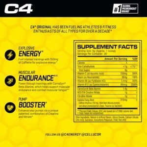 Cellucor C4 Original Pre Workout Powder Fruit Punch | Vitamin C for Immune Suppo...