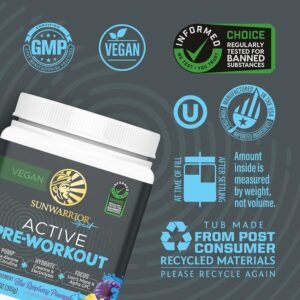 Pre Workout Powder Energy Drink | Vegan, Plant-Based, Pre-Workout Supplement | P...