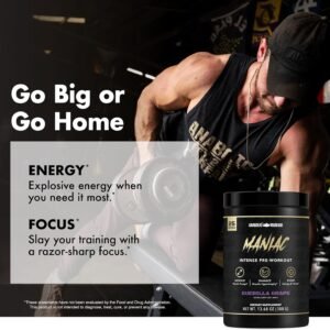 Anabolic Warfare Black Series Maniac, Pre-Workout Powder, Supports Nitric Oxide,...