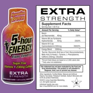 5-hour ENERGY Extra Strength Energy Shot, Hawaiian Breeze Flavor, Zero Calories ...