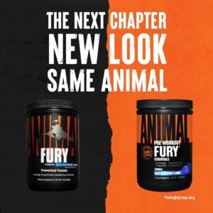 Animal Fury Pre Workout Powder - Energy and Focus Supplement with 5g BCAA, 350mg...