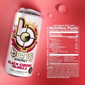 Bang Energy Black Cherry Vanilla, Sugar-Free Energy Drink, 16-Ounce (Pack of 12)