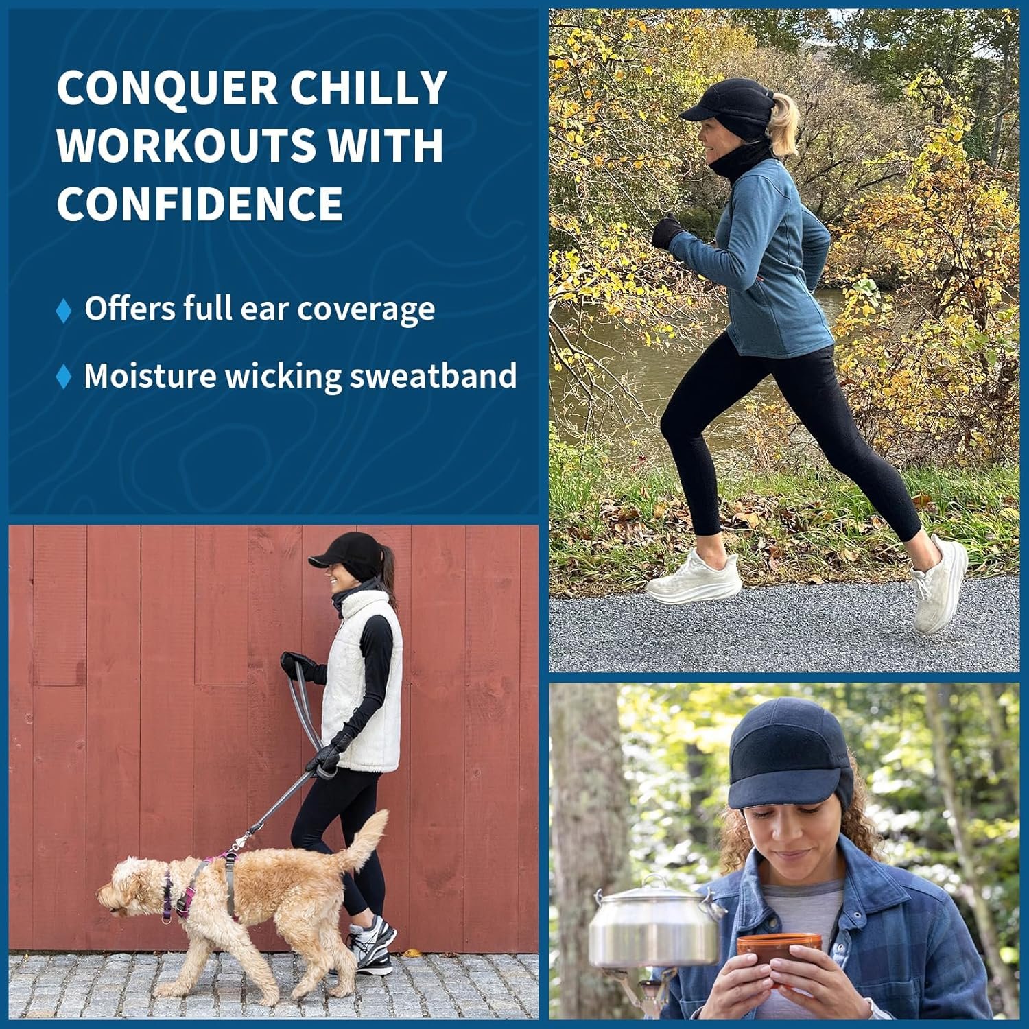 TrailHeads Fleece Ponytail Hat for Women – Trailblazer Reflective Winter Hat wit...