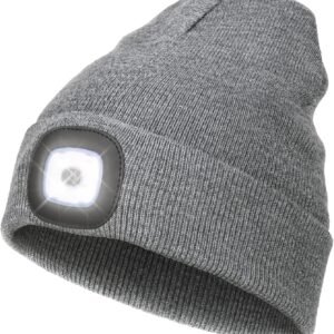 YunTuo LED Beanie with The Light, Unisex USB Rechargeable Headlamp Winter Knitte...