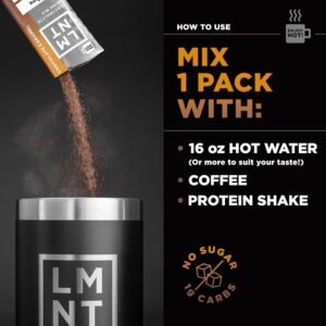 LMNT Zero Sugar Hot Chocolate or Coffee Mixer - Chocolate Caramel Salt | Drink M...