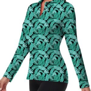 Women's Polo Shirt Long Sleeve Collared Golf Shirt Workout Tops UPF 50+ Sun Prot...